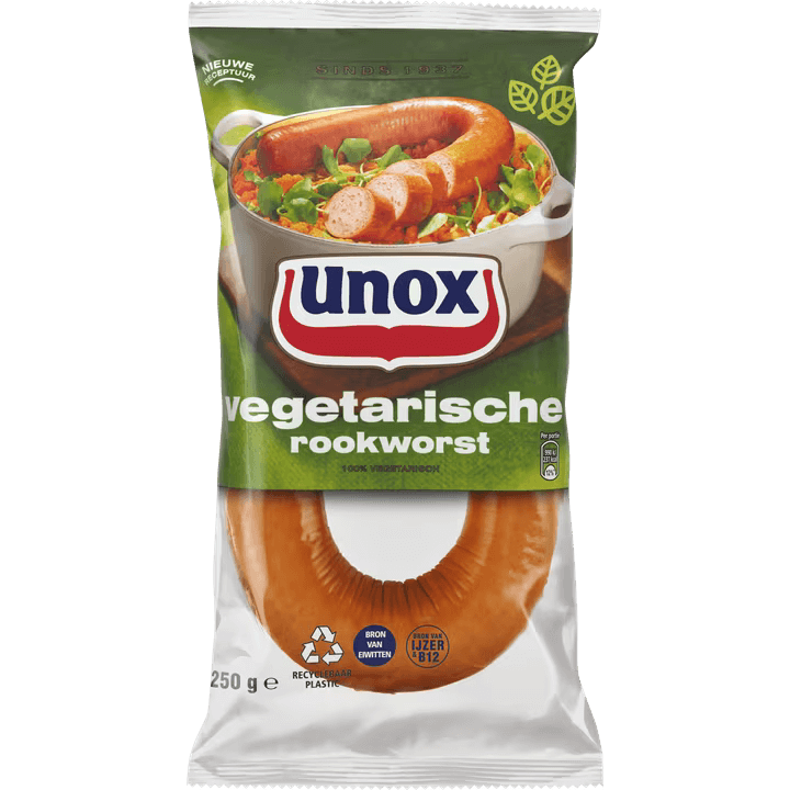 Unox Vegetarische Rookworst Räucherwurst 250g
