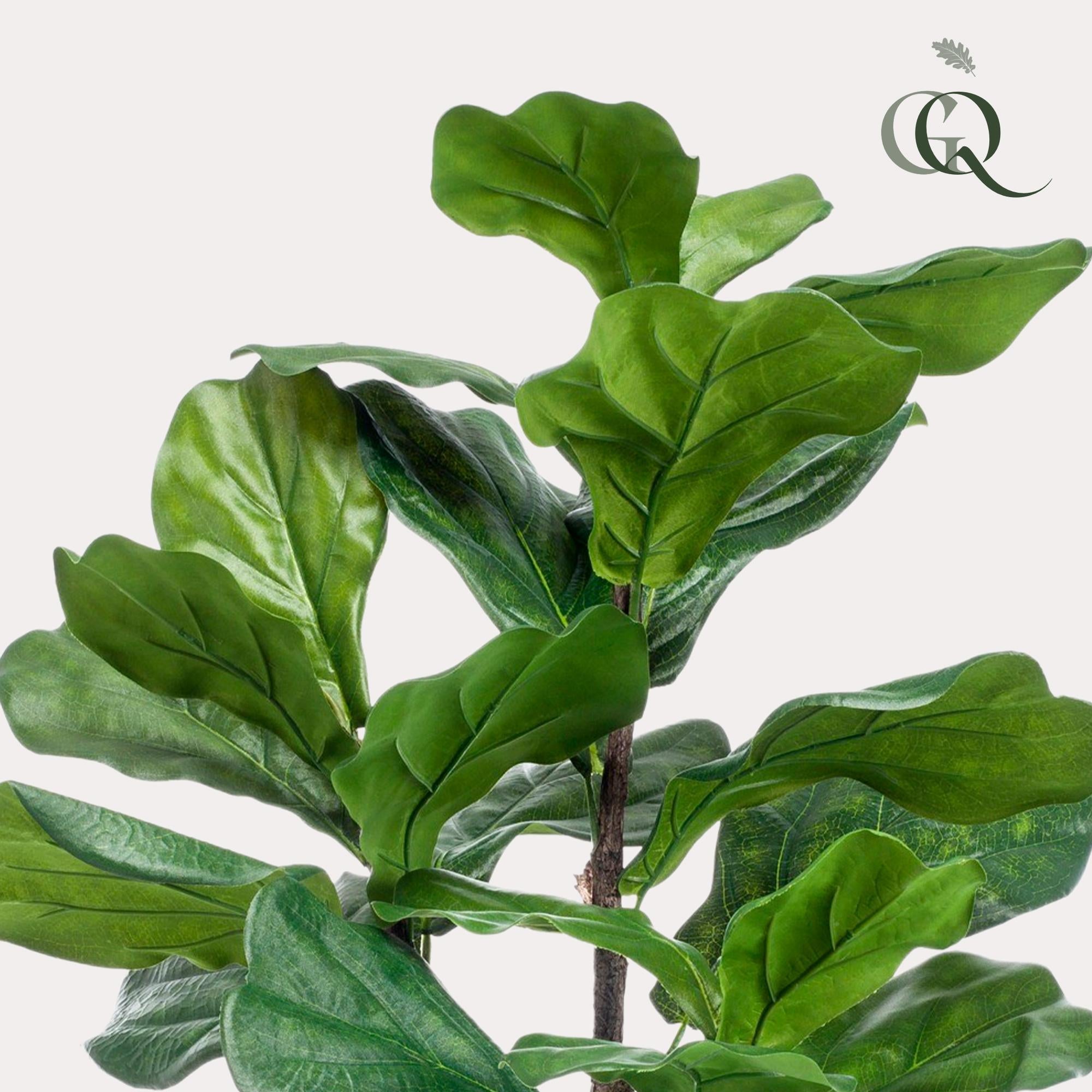 Kunstpflanze - Ficus Lyrata - Tabakspflanze - 100 cm