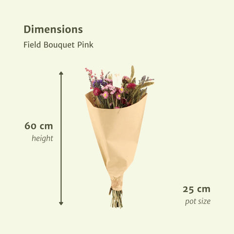 Trockenblumen Feldstrauß Rosa - Ø25 - ↨60cm