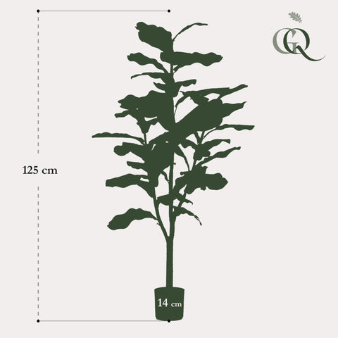 Kunstpflanze - Ficus Lyrata - Tabakspflanze - 125 cm