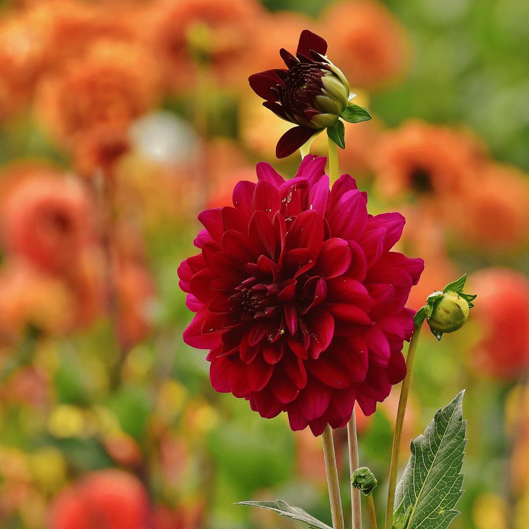 Flowerbulbs Amsterdam - 24x Dahlia Heatwave, Große tiefrote Blumen, 4 m2 Dahlienfreude