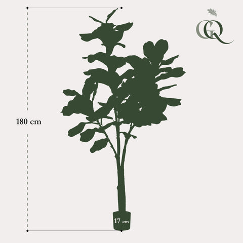 Kunstpflanze - Ficus Lyrata - Tabakspflanze - 180 cm