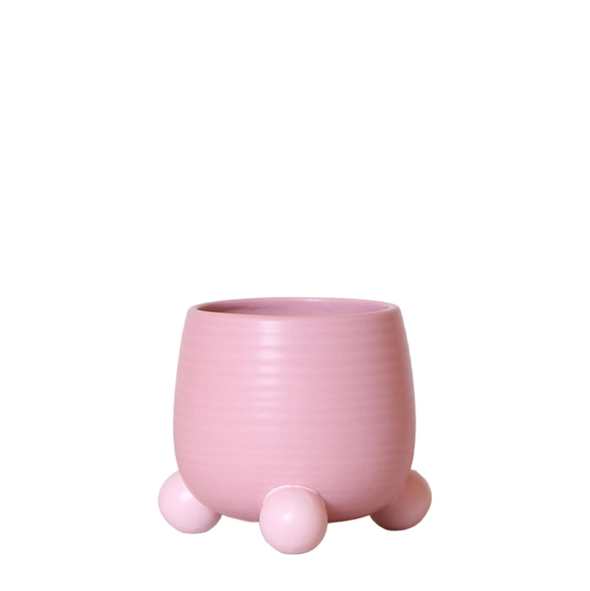 Kolibri Home | Rolling Blumentopf - Rosa Keramik-Ziertopf - Ø9cm