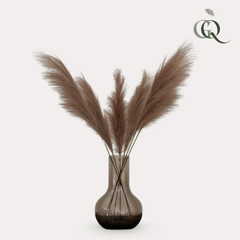 Kunstblumen Solo - x 6 - 115cm - Pampas Plumes - Braun