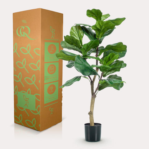 Kunstpflanze - Ficus Lyrata - Tabakspflanze - 100 cm