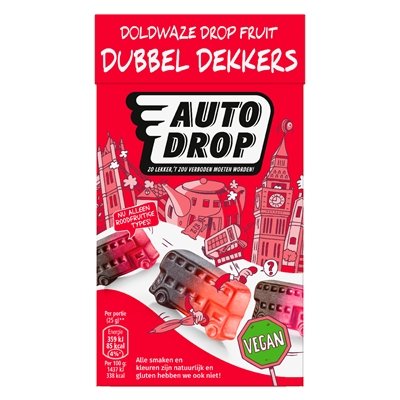 Autodrop Doldwaze Dubbeldekkers Lakritz und Weingummi 280g - NiederlandeShop.de