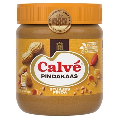 Calvé Pindakaas Ernussbutter mit Erdnuss-Stückchen 350g - NiederlandeShop.de