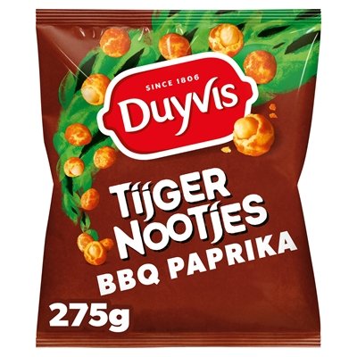 Duyvis Tijgernootjes Erdnüsse im Teigmantel BBQ Paprika 275g - NiederlandeShop.de