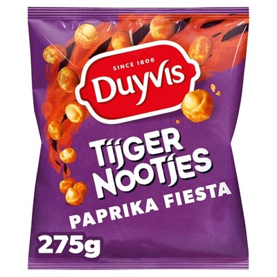 Duyvis Tijgernootjes Erdnüsse im Teigmantel Fiesta Paprika 275g - NiederlandeShop.de