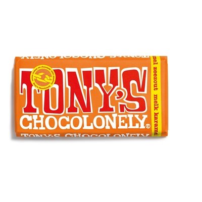 Tony's Chocolonely Meersalz Milch Karamell Schokoladen Riegel 180g - NiederlandeShop.de