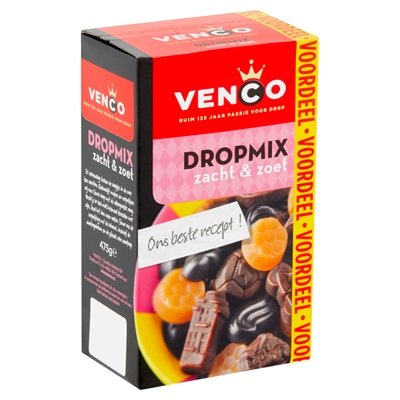 Venco Dropmix Zacht & Zoet Gemischtes Lakritz 475g - NiederlandeShop.de